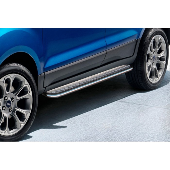 Пороги труба 57 мм серебристая для Ford Ecosport 2018-2023 артикул FES003S