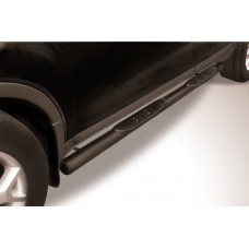 Пороги труба с накладками 76 мм чёрная для Ford Kuga 2008-2013