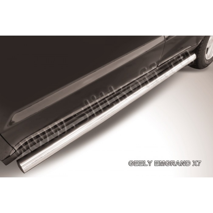 Пороги труба 76 мм для Geely Emgrand X7 2013-2016 артикул GEX7009