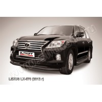 Защита переднего бампера 76 мм чёрная для Lexus LX-570 2012-2024