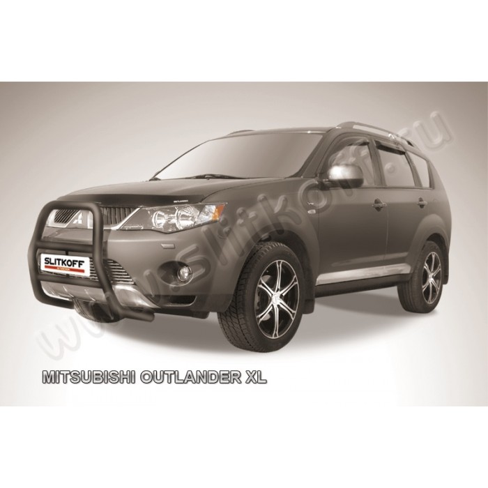 Кенгурятник 57 мм высокий чёрный для Mitsubishi Outlander 2006-2009 артикул MXL001B