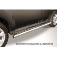 Пороги труба с накладками 76 мм для Mitsubishi Outlander 2006-2009