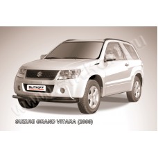 Защита передняя двойная 57-57 мм чёрная для Suzuki Grand Vitara 3 двери 2008-2011