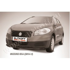 Защита переднего бампера 57 мм чёрная для Suzuki SX4 2013-2022