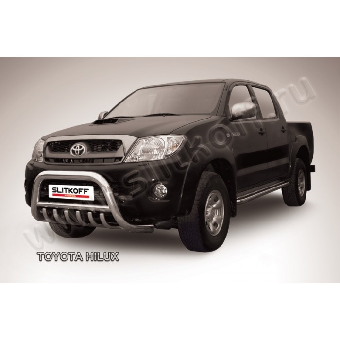 Кенгурятник 76 мм низкий с защитой картера для Toyota Hilux 2005-2011 артикул THL001