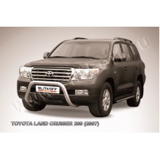 Кенгурятник 76 мм низкий мини серебристый для Toyota Land Cruiser 200 2007-2011