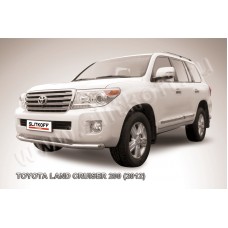 Защита переднего бампера 76 мм серебристая для Toyota Land Cruiser 200 2012-2013