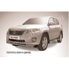 Защита переднего бампера 57 мм серебристая для Toyota RAV4 2010-2013