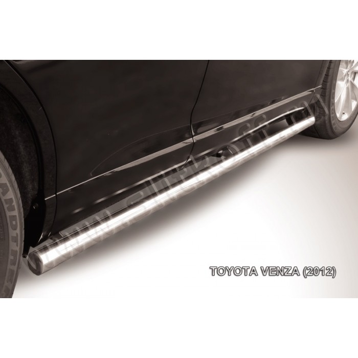 Пороги труба 57 мм серебристая для Toyota Venza 2012-2017 артикул TVEN007S