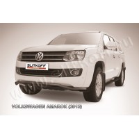 Защита переднего бампера 57 мм волна чёрная для Volkswagen Amarok 2010-2016