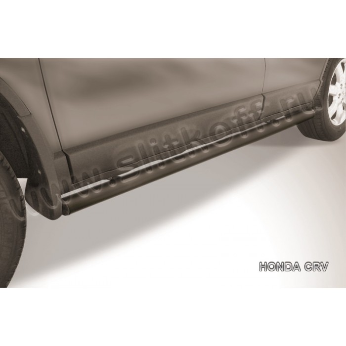Пороги труба 57 мм чёрная для Honda CR-V 2010-2012 артикул HCRV008B