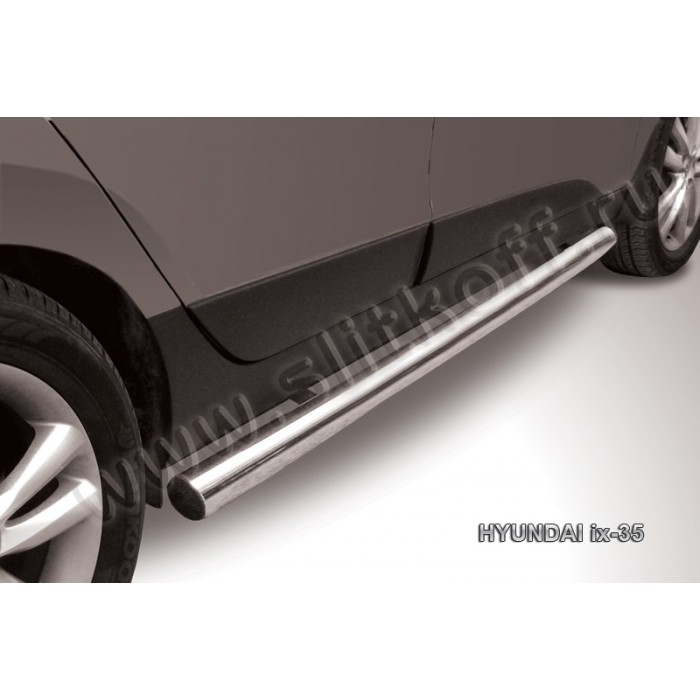 Пороги труба 76 мм для Hyundai ix35 2010-2015 артикул Hix35005