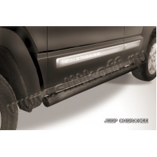 Пороги труба 76 мм чёрная для Jeep Cherokee 2014-2018