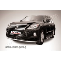 Защита переднего бампера 76 мм серебристая для Lexus LX-570 2012-2024