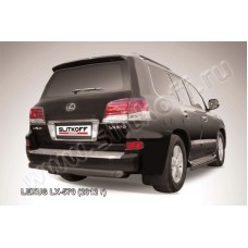 Защита заднего бампера 76 мм чёрная для Lexus LX-570 2012-2023