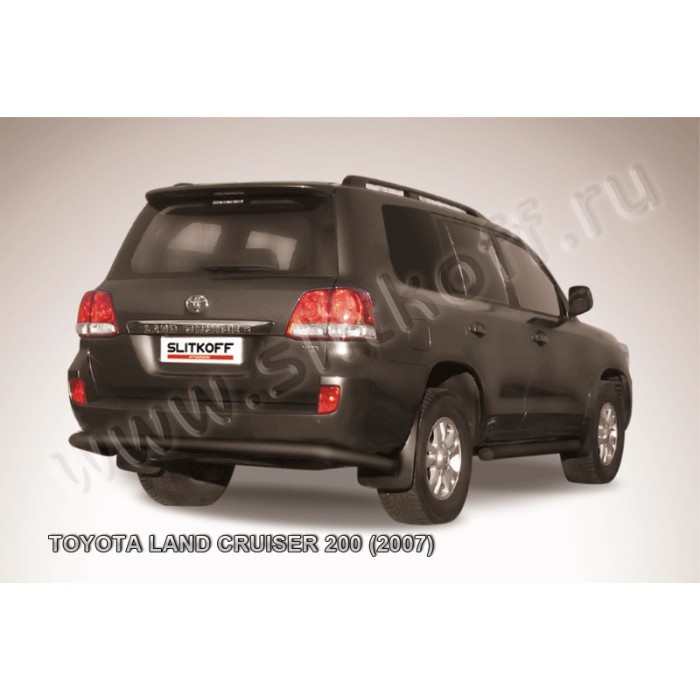 Защита заднего бампера 76 мм чёрная для Toyota Land Cruiser 200 2007-2011 артикул TLC2022B