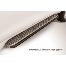 Защита штатных порогов 42 мм чёрная для Toyota Land Cruiser Prado 150 2013-2017
