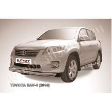Защита переднего бампера 76 мм серебристая для Toyota RAV4 2010-2013