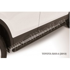 Пороги труба 57 мм чёрная для Toyota RAV4 2013-2015