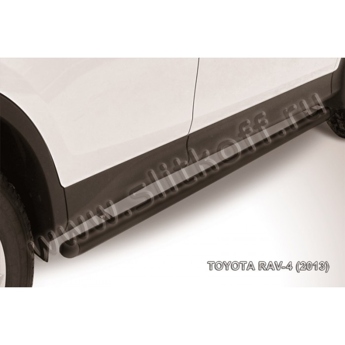 Пороги труба 57 мм чёрная для Toyota RAV4 2013-2015 артикул TR413006B