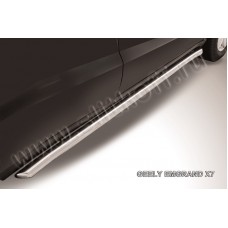 Пороги труба 57 мм с гибами для Geely Emgrand X7 2013-2016