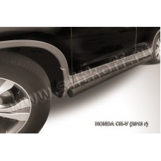 Пороги труба 76 мм чёрная для Honda CR-V 2012-2017