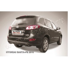 Защита заднего бампера 57 мм скобка чёрная для Hyundai Santa Fe 2010-2012