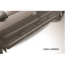 Пороги труба 42 мм чёрная для Lada Largus 2012-2022