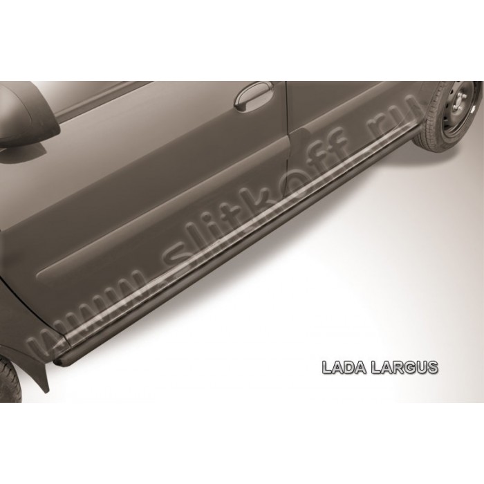 Пороги труба 42 мм чёрная для Lada Largus 2012-2023 артикул LadLar002B
