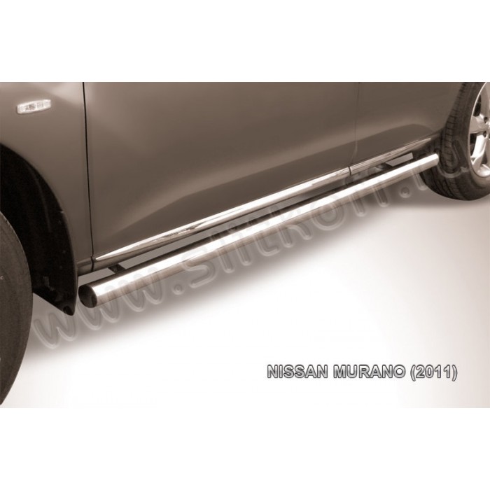 Пороги труба 57 мм серебристая для Nissan Murano 2010-2016 артикул NIM11006S