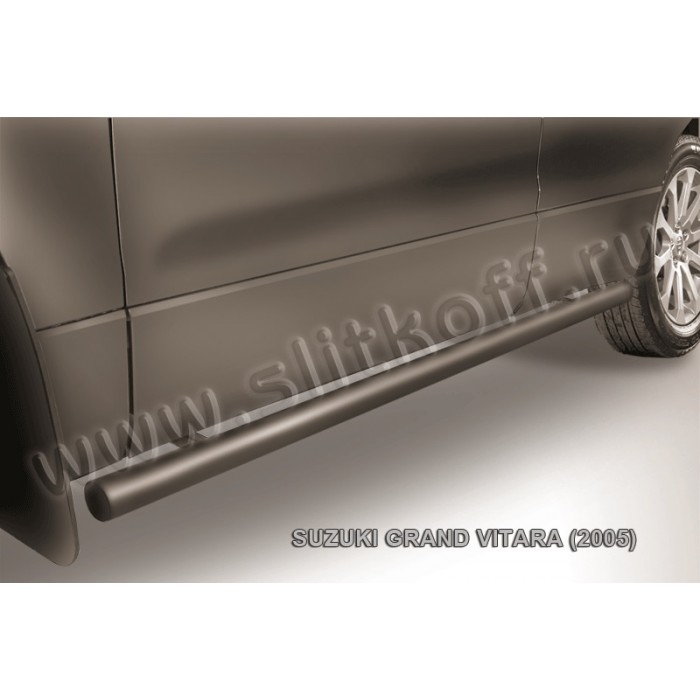 Пороги труба 57 мм чёрная для Suzuki Grand Vitara 2005-2007 артикул SGV05011B
