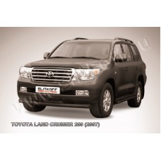 Защита переднего бампера 76 мм чёрная для Toyota Land Cruiser 200 2007-2011