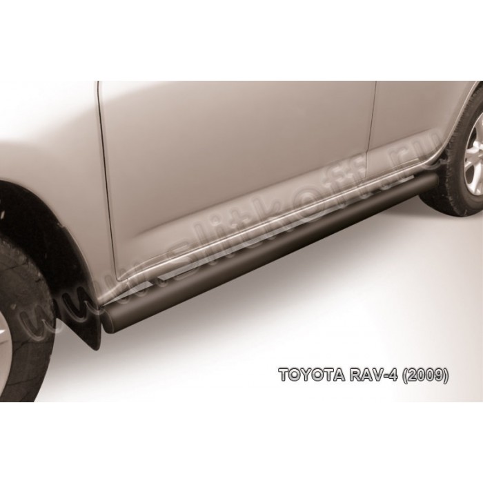 Пороги труба 76 мм чёрная для Toyota RAV4 2009-2010 артикул TR409010B