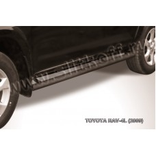Пороги труба 76 мм чёрная для Toyota RAV4 Длинная база 2009-2013
