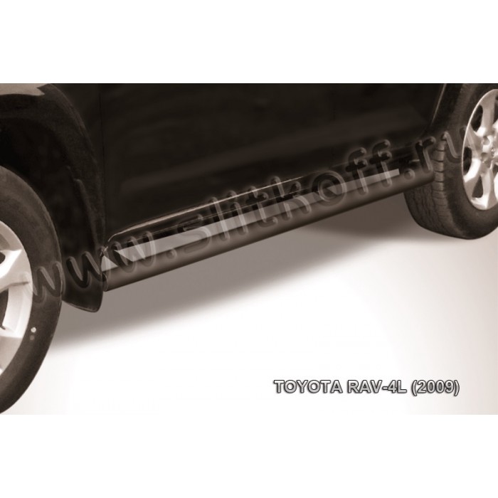 Пороги труба 76 мм чёрная для Toyota RAV4 Длинная база 2009-2013 артикул TR409L014B