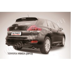 Защита заднего бампера 57 мм радиусная чёрная для Toyota Venza 2012-2017