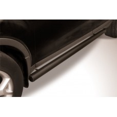 Пороги труба 76 мм чёрная для Ford Kuga 2008-2013