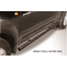 Пороги труба 57 мм чёрная для Great Wall Hover 2008-2010