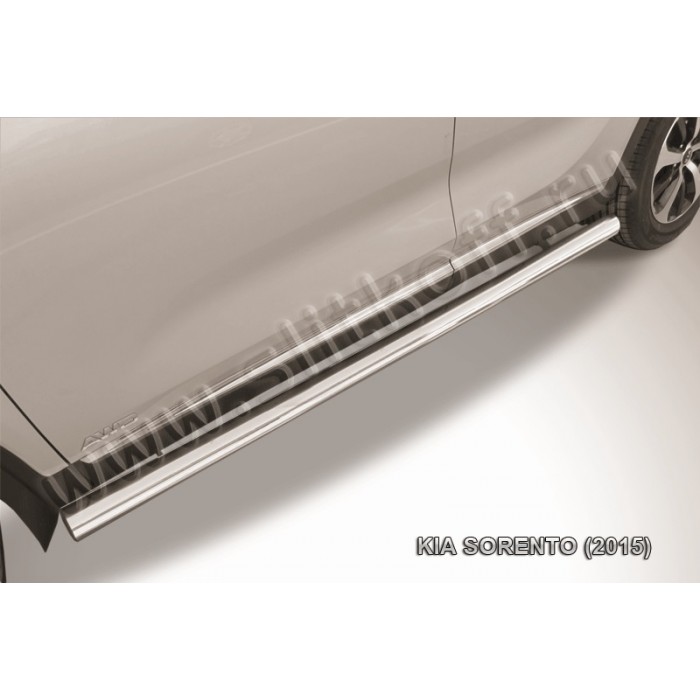Пороги труба 76 мм для Kia Sorento 2015-2020 артикул KS15005