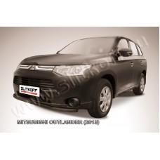 Защита переднего бампера 57 мм чёрная для Mitsubishi Outlander 2012-2014