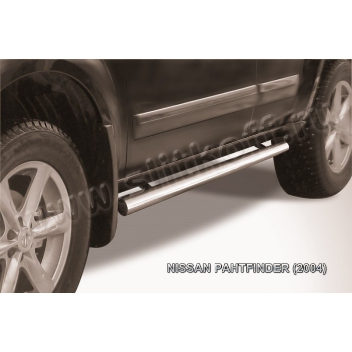 Пороги труба 76 мм для Nissan Pathfinder 2004-2009 артикул NIP008