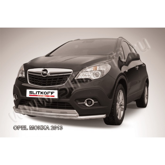 Защита передняя двойная 57-42 мм длинная для Opel Mokka 2012-2019 артикул OPMOK13002