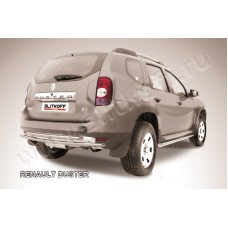 Защита заднего бампера двойная 42-42 мм для Renault Duster 2011-2015