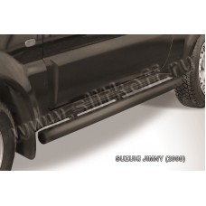 Пороги труба 76 мм чёрная для Suzuki Jimny 19988-2018