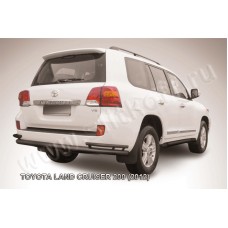 Защита заднего бампера 76 мм чёрная для Toyota Land Cruiser 200 2012-2013