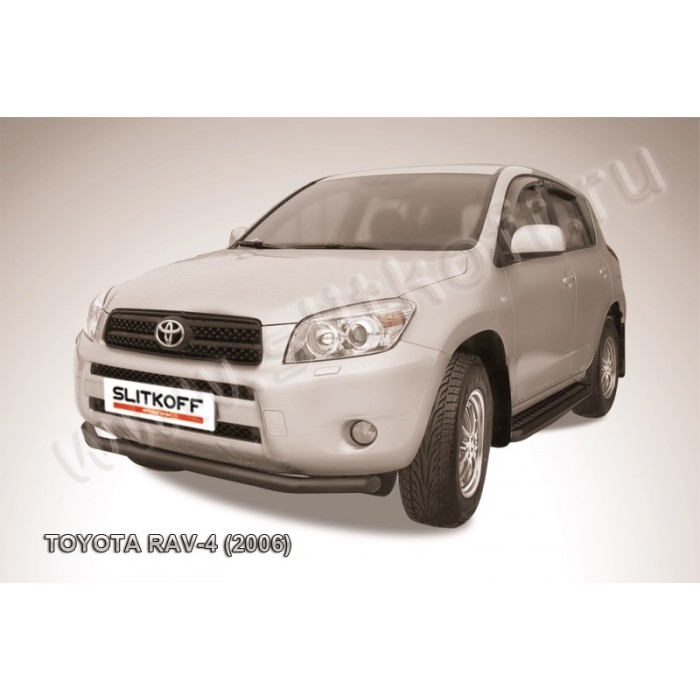 Защита переднего бампера 57 мм чёрная для Toyota RAV4 2006-2009 артикул TR4006B