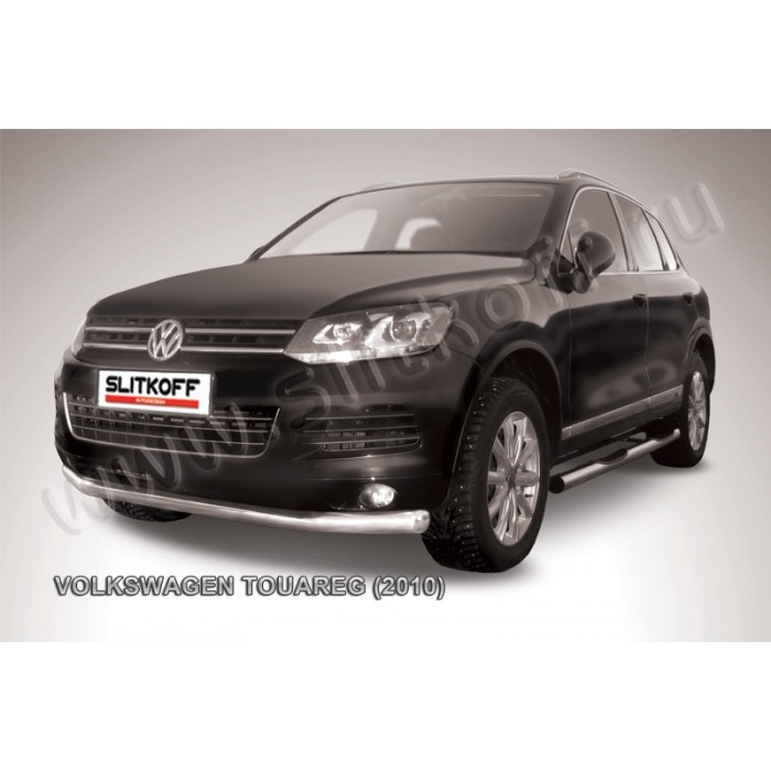 Защита переднего бампера 76 мм для Volkswagen Touareg 2010-2014 артикул VWTR003