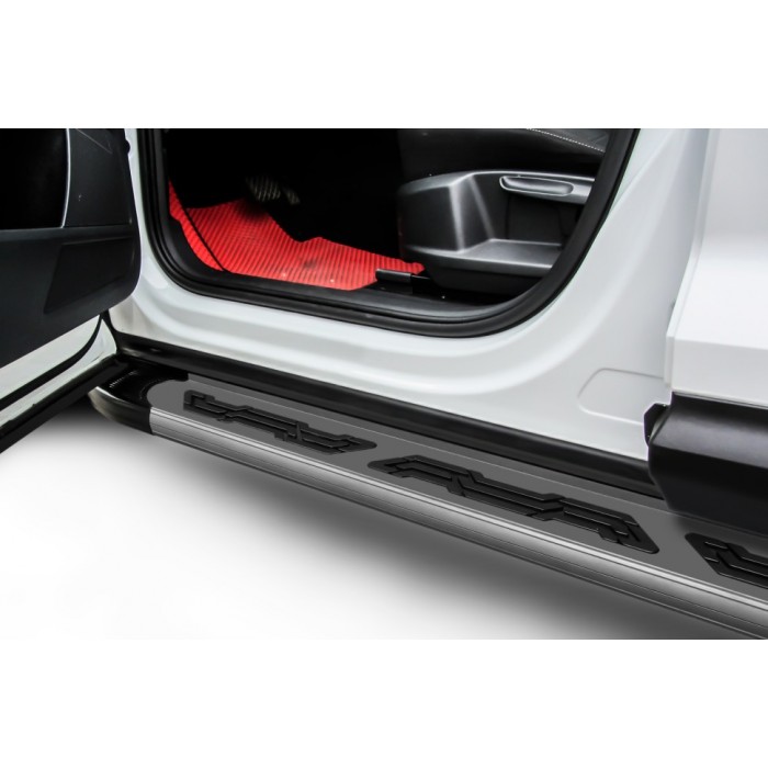 Пороги алюминиевые Alfa Grafit для Toyota Land Cruiser Prado 150 2017-2020
