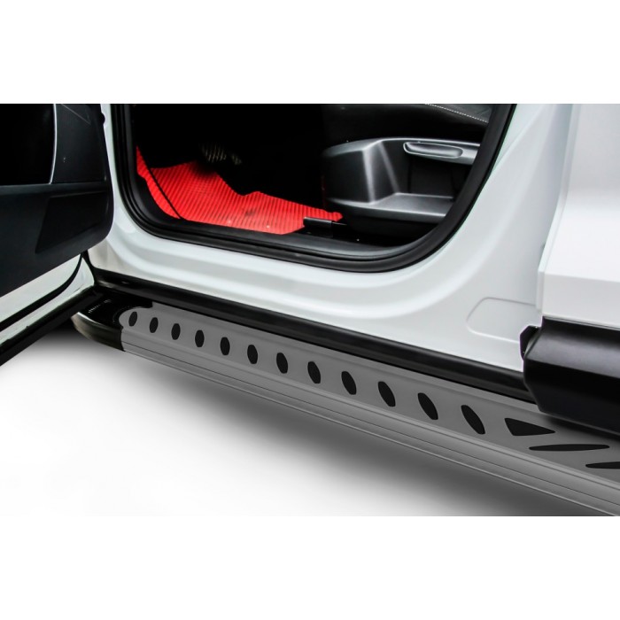 Пороги алюминиевые Elite Grafit для Mazda CX-5 2011-2017