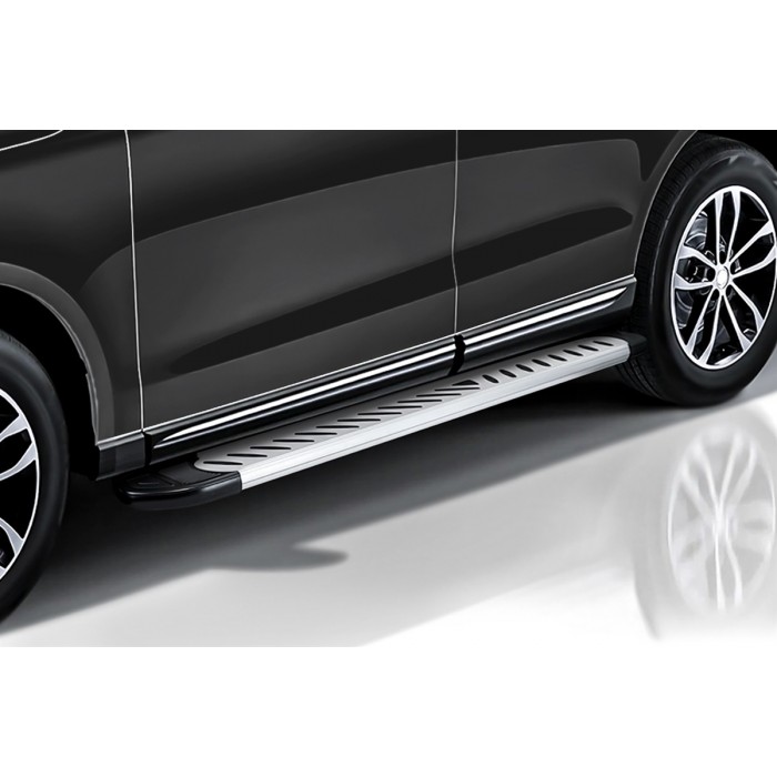 Пороги алюминиевые Elite Silver для Lexus RX-350 2015-2023 артикул ALLRX15012